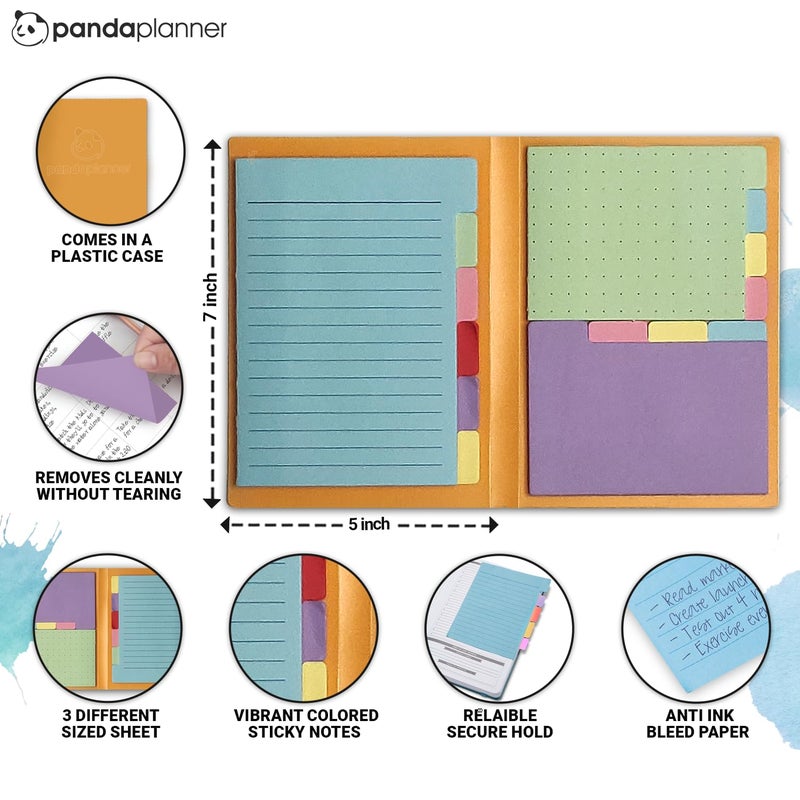 Panda Planner Sticky Notes Set â€“ 140 Spring Colors Sticky Notes for Home, Office, & School â€“ Tabbed, Dotted, Blank, & Lined Sticky Notes for Productivity & Organization (Spring Colors) - Image 4